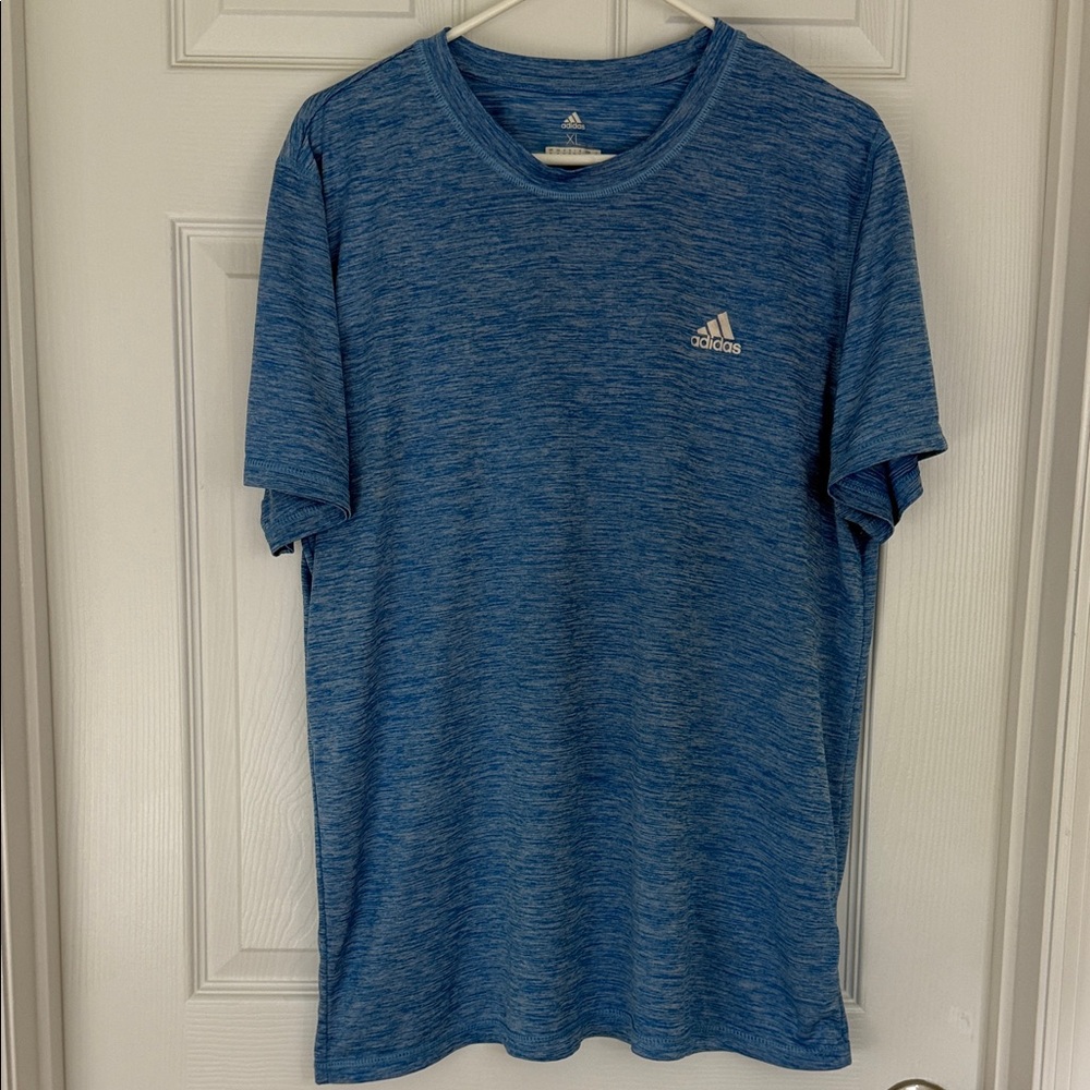 Adidas golf mens blue&white heathered teeshirt